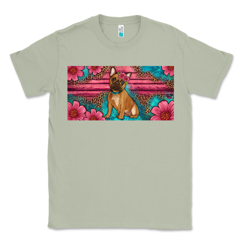 French Bulldog Floral License Plate Classic Tee by Artiststas | Teevron