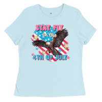 Baby Blue Stay fly for the 4th of July Ladies Tee - FaDigitalArtStudio