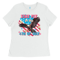 White Stay fly for the 4th of July Ladies Tee - FaDigitalArtStudio