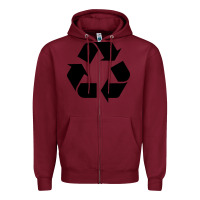 Burgundy Recycle Zipper Hoodie - linhVisuals