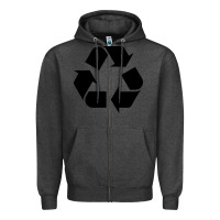 Charcoal Heather Recycle Zipper Hoodie - linhVisuals