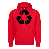 Red Recycle Zipper Hoodie - linhVisuals