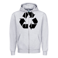 Heather Grey Recycle Zipper Hoodie - linhVisuals