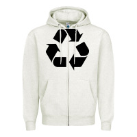Oatmeal Heather Recycle Zipper Hoodie - linhVisuals