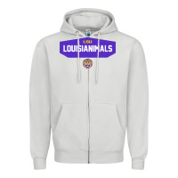 Dove Grey LSU Louisianimals Zipper Hoodie - linhVisuals