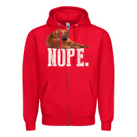 Red nope lazy rhodesian ridgeback t shirt dog lover gift tee Zipper Hoodie - linhVisuals