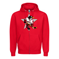 Red Red Penguin 1990's Russian Zipper Hoodie - linhVisuals