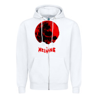 White Melvins Zipper Hoodie - linhVisuals
