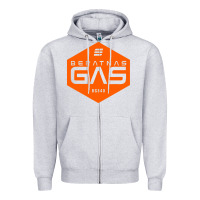 Heather Grey beratnas gas Zipper Hoodie - linhVisuals