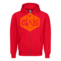 Red beratnas gas Zipper Hoodie - linhVisuals
