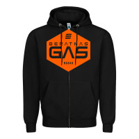 Black beratnas gas Zipper Hoodie - linhVisuals