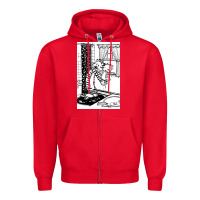 Red calvin Zipper Hoodie - linhVisuals