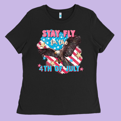 Stay Fly For The 4th Of July Ladies Tee Designed By Fadigitalartstudio