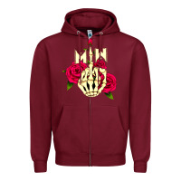 Burgundy motionless in white Zipper Hoodie - linhVisuals