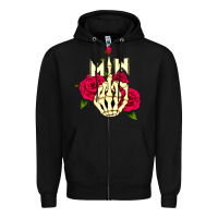 Black motionless in white Zipper Hoodie - linhVisuals