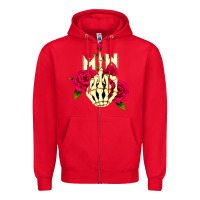 Red motionless in white Zipper Hoodie - linhVisuals