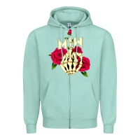 Seafoam motionless in white Zipper Hoodie - linhVisuals