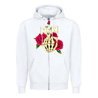 White motionless in white Zipper Hoodie - linhVisuals