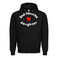 Black funny 2nd second child   daughter for 2nd favorite kid sweatshirt Zipper Hoodie - linhVisuals