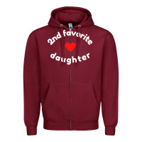 Burgundy funny 2nd second child   daughter for 2nd favorite kid sweatshirt Zipper Hoodie - linhVisuals