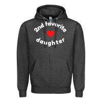 Charcoal Heather funny 2nd second child   daughter for 2nd favorite kid sweatshirt Zipper Hoodie - linhVisuals