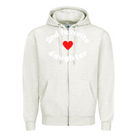 Oatmeal Heather funny 2nd second child   daughter for 2nd favorite kid sweatshirt Zipper Hoodie - linhVisuals