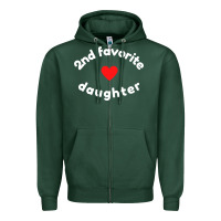 Sports Green funny 2nd second child   daughter for 2nd favorite kid sweatshirt Zipper Hoodie - linhVisuals