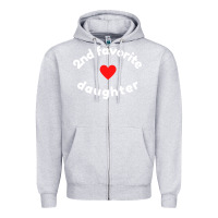 Heather Grey funny 2nd second child   daughter for 2nd favorite kid sweatshirt Zipper Hoodie - linhVisuals