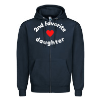 Navy funny 2nd second child   daughter for 2nd favorite kid sweatshirt Zipper Hoodie - linhVisuals