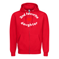Red funny 2nd second child   daughter for 2nd favorite kid sweatshirt Zipper Hoodie - linhVisuals