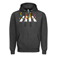 Charcoal Heather beatl Zipper Hoodie - linhVisuals