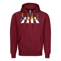 Burgundy beatl Zipper Hoodie - linhVisuals