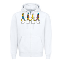 White beatl Zipper Hoodie - linhVisuals