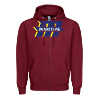 Burgundy massachusetts maritime academy Zipper Hoodie - linhVisuals