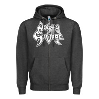 Charcoal Heather nasty savage 85 thrash metal Zipper Hoodie - linhVisuals