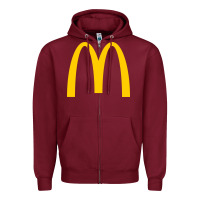 Burgundy donalds food Zipper Hoodie - linhVisuals