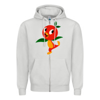 Dove Grey orange bird Zipper Hoodie - linhVisuals