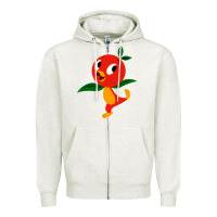 Oatmeal Heather orange bird Zipper Hoodie - linhVisuals