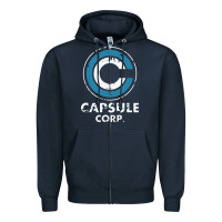 Navy capsule corporation essentia Zipper Hoodie - linhVisuals