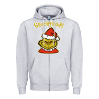 Heather Grey christmas grinchffindor! grinch Zipper Hoodie - linhVisuals