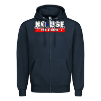 Navy American punk Zipper Hoodie - linhVisuals