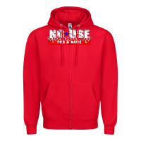 Red American punk Zipper Hoodie - linhVisuals