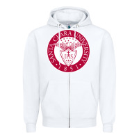 White santa clara u seal Zipper Hoodie - linhVisuals