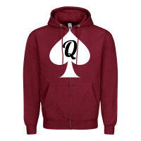 Burgundy queen of spades clothes for women   qos tee t shirt Zipper Hoodie - linhVisuals