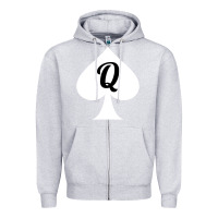 Heather Grey queen of spades clothes for women   qos tee t shirt Zipper Hoodie - linhVisuals