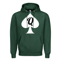 Sports Green queen of spades clothes for women   qos tee t shirt Zipper Hoodie - linhVisuals