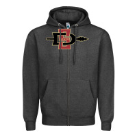 Charcoal Heather san diego state aztecs Zipper Hoodie - linhVisuals