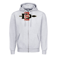 Heather Grey san diego state aztecs Zipper Hoodie - linhVisuals