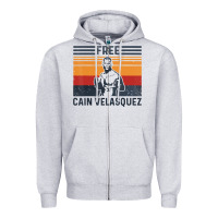 Heather Grey free cain velasquez vintage t shirt Zipper Hoodie - linhVisuals