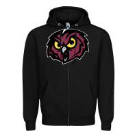 Black temple owls Zipper Hoodie - linhVisuals